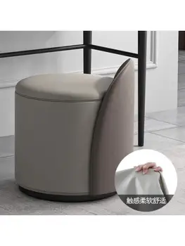 Скандинавский туалетный столик круглая спальня современный минималистичный легкий роскошный стул для макияжа сетка красный стул ins кожа