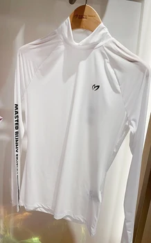 Женские рубашки для гольфа с круглым вырезом, летние ультратонкие солнцезащитные топы с длинными рукавами, эластичные облегающие топы для гольфа W122088