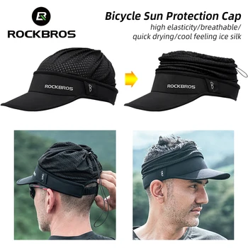 Мужская велосипедная кепка ROCKBROS, Быстросохнущая летняя кепка для бега, пеших прогулок, Солнцезащитная велосипедная кепка, подходящая для ношения в шлеме 2 В 1