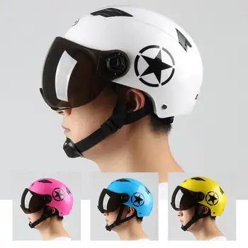Мотоциклетный шлем, шлем для электрического скутера, дышащая Спортивная каска на открытом воздухе, Велосипедная кепка с защитной светоотражающей предупреждающей нашивкой, Новинка