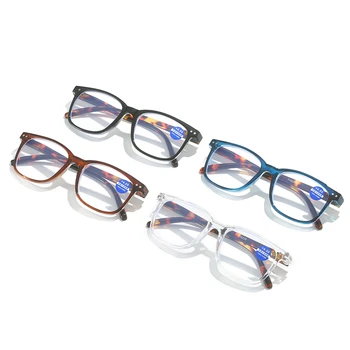 Квадратные очки для чтения Модные Женские Мужские Очки для чтения из смолы с цветочным принтом, Антибликовые Увеличительные очки для дальнозоркости