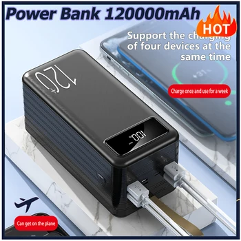 Power Bank аккумуляторы емкостью 120000 мАч, портативное зарядное устройство PD FastCharge, внешний аккумулятор Powerbank для iPhone 14 13 12 Pro