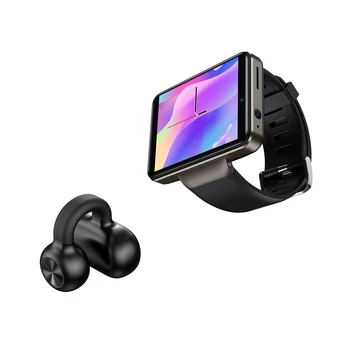 Bluetooth-Гарнитура с Зажимом для ушей + DM101 Смарт-часы Мужские 4G Android С Двойной камерой и аккумулятором 2080 мАч, Wifi GPS Smartwatch VS Lemfo Lokmat