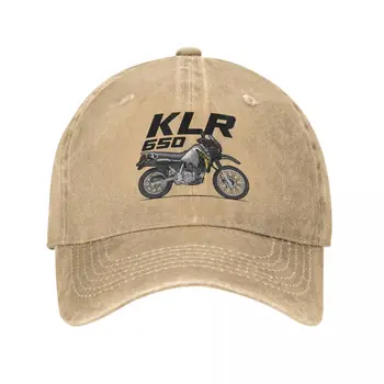 Винтажные бейсболки KLR 650 для мужчин и женщин из потертой джинсовой ткани, выстиранные солнцезащитные кепки, мотоциклетные летние кепки для улицы, шляпа