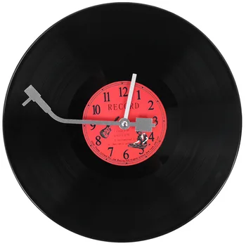 Европейские ретро-ностальгические Ультра-тихие часы Виниловая пластинка Индивидуальные настенные часы Кафе-бар Декоративные настенные часы