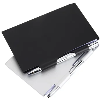 2 Шт Мини-ноутбук Раскладушка Портативный Блокнот Металлический журнал Многоразового использования Карманный Офис