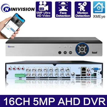 XM 6 в 1 H.265 + 16-канальный 5-мегапиксельный Ahd видеорегистратор для систем видеонаблюдения для ip-камеры Xvi Ahd Tvi Cvi Cvbs Xmeye DVR System