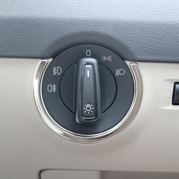 Наклейка для украшения переключателя автомобильных фар для Volkswagen VW skoda octavia A7 2015 2016 2017 аксессуары