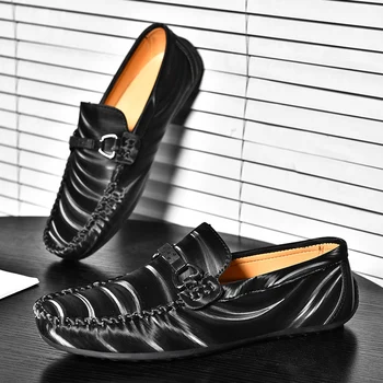 Модная Мужская Повседневная Обувь, Итальянские Лоферы, Мужские Слипоны на плоской подошве, Легкая Обувь Для Вождения, Роскошные Дышащие Мокасины Zapatos Hombre