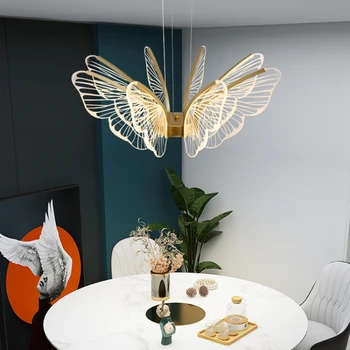 Люстра в столовой, креативная и немного роскошная бабочка, столовая, бар, настольная лампа, Акриловая лампа в главной спальне