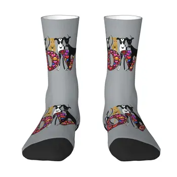 Носки для собак Love Hounds, мужские и женские теплые модные носки Greyhound Whippet Sighthound Dog Crew Socks