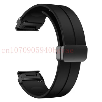 QuickFit 22 мм 26 мм Силиконовый Магнитный ремешок Для Garmin Fenix 5 5X Plus 3 3HR/Epix 7X7 Solar/6X6 Pro Smartwatch Band Correa Belt