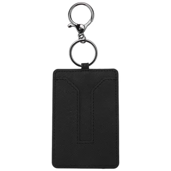 Держатель для ключей от автомобиля, кожаный чехол для карт, совместимый с Tesla Model 3 - Черный
