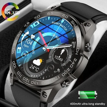 2023 1,45-дюймовые AMOLED Смарт-часы Мужские DM50 С Постоянным воспроизведением музыки на экране Спортивные часы Мужские для Android IOS BT call Smartwatch