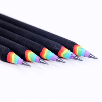 5шт Радужный карандаш 2B, карандаш, черно-белый костюм, творческая личность, студенческий карандаш, Радужный карандаш