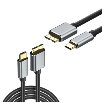 2 комплекта кабеля USB C-Micro-B со скоростью 5 Гбит / с 3.0, кабель для жесткого диска Type C-Micro-B, кабель Micro-B-USB C для ноутбука (3,3 фута)