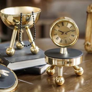 Золотые часы / шкатулки для драгоценностей, украшения, домашние гостиные, прихожие, ретро-подсветка, роскошная мебель для дома, изделия ручной работы