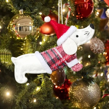 Рождественская елка Тканевый Орнамент в виде собаки 2023 Рождество Веселое Рождественское Украшение для дома Рождественский подарок Navidad Natal С Новым 2024 годом
