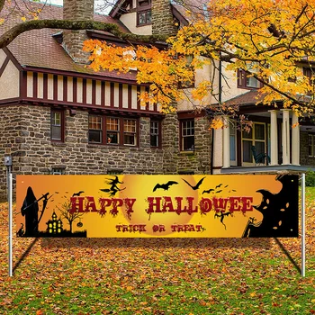 Новейший фон для баннера на Хэллоуин Счастливое украшение на Хэллоуин для дома Баннер с принтом кровавой летучей мыши и тыквы с призраком на Хэллоуин Suppiles