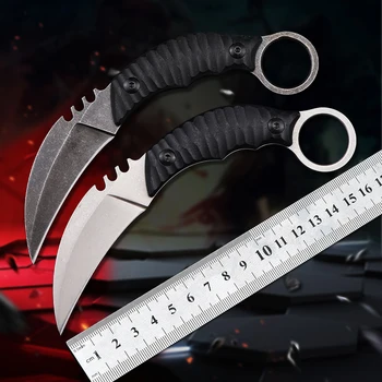 Стальные ножи CS GO Тактический кемпинг Поход На открытом воздухе Самооборона Охота Инструменты выживания EDC Инструмент Нож с фиксированным лезвием G10