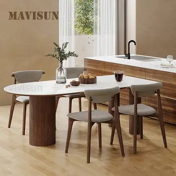 Простота Кухонной мебели из массива дерева, столешницы из каменной плиты и опорной доски толщиной 25 мм, обеденного стола, деревянных столовых наборов
