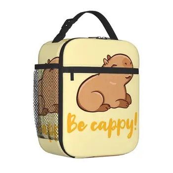 Милые аксессуары Happy Capybara, изолированная сумка для ланча для детей, коробка для школьного питания, Портативный термос для ланча нового поступления