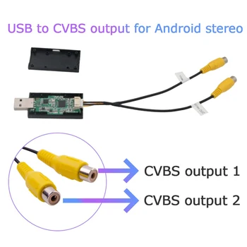 Адаптер видеовыхода USB на CVBS, 2 выхода CVBS, видеокабель RCA, DC 5V USB для Android, мультимедийный проигрыватель для Android TV Player