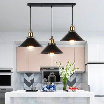 E27 Железный Черный Декоративный подвесной светильник в стиле ретро Лофт, светодиодный подвесной светильник для спальни, кухни, ресторана, гостиной, внутреннего освещения