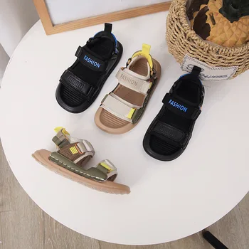Дизайнерские сандалии Kdis 2023, летние пляжные сандалии для мальчиков на мягкой нескользящей подошве, модная удобная обувь для девочек с открытым носком, повседневная детская обувь