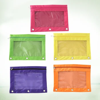 Креативный прозрачный чехол на молнии с тремя отверстиями, сумка большой вместимости, Оксфордская сумка (желтая, фиолетовая, оранжевая,