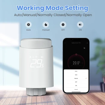 Tuya Zigbee Wifi Термостат Умная Термостатическая Головка Клапан Радиатора Программируемая Термостатическая Головка TRV с Alexa Google Home