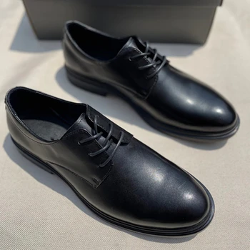 Maxdutti, Мужская деловая обувь в британском стиле, Кожаная обувь на шнуровке, Удобная дышащая Повседневная