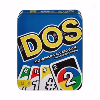 Игры UNO DOS Жестяная коробка, карточная игра, Веселая настольная игра, Многопользовательская игра, игрушки, карточная игра