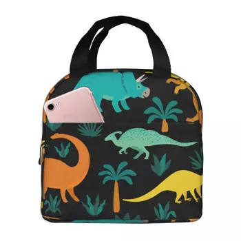 Симпатичные сумки для ланча с рисунком динозавра, портативный изолированный Оксфордский кулер, термос для пикника, ланч-бокс для женщин и детей