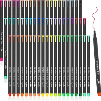 60 цветов Fineliner 0,4 мм, маркеры с тонкой точкой, ручки Micron Liner Fineliner для металлического маркера, набор цветных маркеров для рисования
