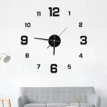 3D Настенные часы Светящиеся Акриловые зеркальные наклейки на стену своими руками для домашнего декора Гостиной Кварцевые иглы Самоклеящиеся Подвесные часы