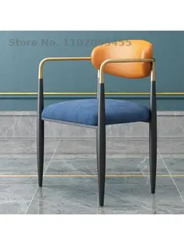 Скандинавский легкий роскошный обеденный стол высокого класса и стулья, домашний стул, сетчатый красный стул для макияжа, простой стул для отдыха со спинкой.