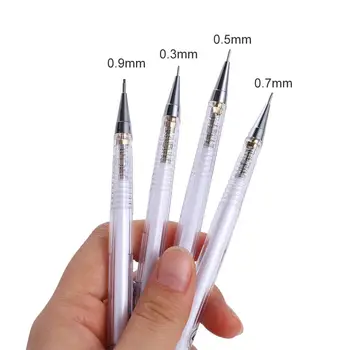 Простой прозрачный механический карандаш 0,3 0,5 0,7 0,9 мм Автоматический карандаш для рисования Письменные принадлежности Школьные Канцелярские принадлежности