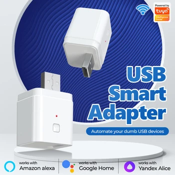 Tuya Smart Micro USB Adapter Switch Адаптер питания 5V WiFi Mini USB Работает с Alexa Alice, Привет, Google для домашней автоматизации