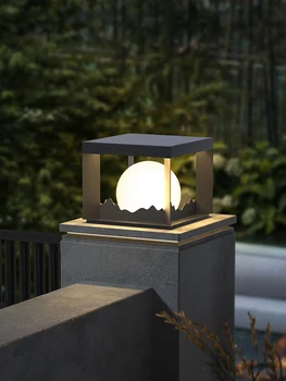 Садовый светильник, светильник на дверном столбе виллы, водонепроницаемый светильник на столбе, наружный светильник для забора, новый дверной светильник в китайском стиле