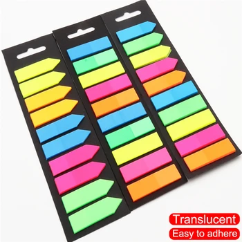200 Листов цветных стикеров для заметок Memo Pad Notes Index Прозрачные Стикеры для записей Закладки Блокнот Школьные Канцелярские принадлежности для офиса
