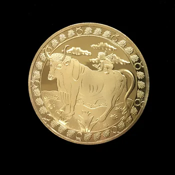 Золотая монета Twelve Constellation Lucky Gold Coin Памятная монета Taurus