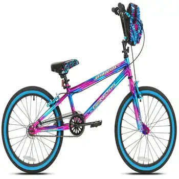 Стильный синий и фиолетовый велосипед Illusion Girls: с регулируемым рулем и устойчивой конструкцией, идеально подходит для развлечений на свежем воздухе, прочный и долговечный
