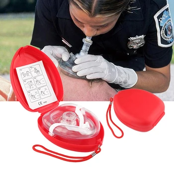 1 шт. Маска для искусственного дыхания с односторонним дыхательным клапаном, Дыхательная маска для тренировки СЛР, Маска для защиты спасателей, Аксессуары для масок