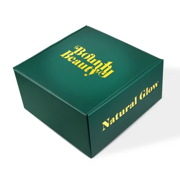 customizd дизайн Индивидуальный Логотип Зеленые Гофрированные Ювелирные Изделия Одежда Парик Бумажные Коробки Почтовая Коробка
