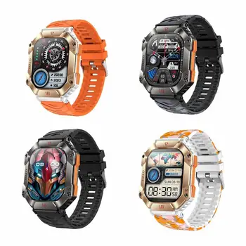 Смарт-часы KR80 Для мужчин, спорт на открытом воздухе, Фитнес-трекер, Bluetooth, музыка, 2-дюймовый экран, Компас, Большая батарея емкостью 620 мАч, умные часы