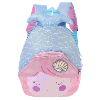 Детский рюкзак в форме русалки с рисунком из мультфильма, школьный модный нейлоновый рюкзак для девочек, детей-студентов (синий)