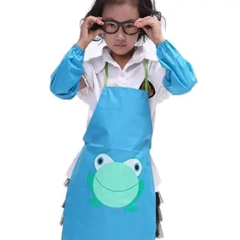Для малышей, девочек и мальчиков, Роспись детских напитков с изображением милой мультяшной лягушки, дизайн кулинарной лягушки, Водонепроницаемый детский Фартук