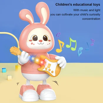 Электронный Танцующий кролик Игрушки для раннего развития Радиоуправляемые игрушки-кролики Лучший подарок Пластиковые игрушки-кролики с легкой музыкой для детей дети