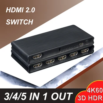4K 60Hz 1x2 HDMI Разветвитель Hdmi 2,0 Переключатель 5x1 HDMI Переключатель 3x1 4x1 Видео Конвертер для Mi Box Xbox PS5 PS4 Портативных ПК К Монитору